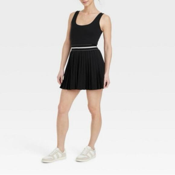 All In Motion Black Padded Pleated Tennis Pickleball Dress XS Sleeveless - Picture 1 of 9